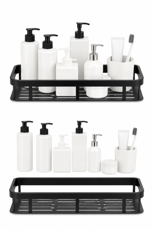 Pack of 2 Adheshive Bathroom Shelf Rack ! No Drill Wall Mounted Shower Caddy
