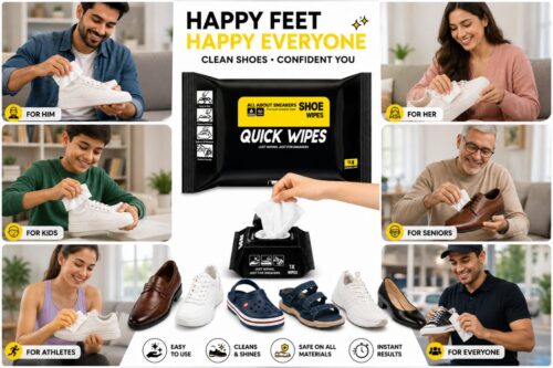 Quick Wipes Shoe Cleaner | Instant Shoe Cleaning Wipes - 12 Wipes Pack`