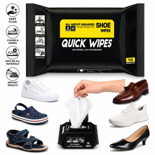 Quick Wipes Shoe Cleaner | Instant Shoe Cleaning Wipes - 12 Wipes Pack`