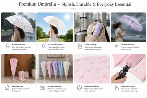Premium Automatic Umbrella | UV + Rain Protection | Windproof & Travel Friendly`