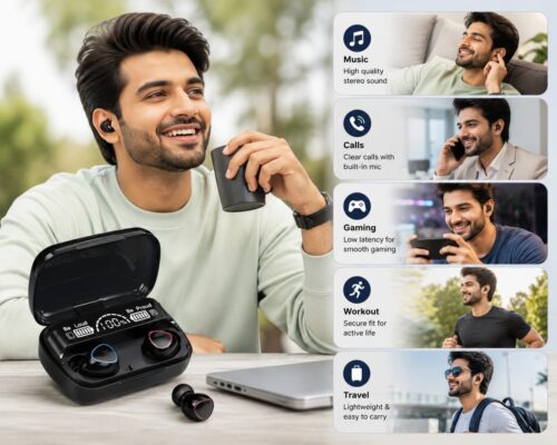 Premium TWS Wireless Earbuds with LED Display - Bluetooth 5.3, 40H Playtime