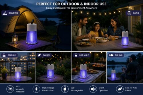 ManiaKart USB Rechargeable Mosquito Killer Lamp | Electric Bug Zapper for Home