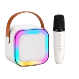 Portable Karaoke Speaker with Wireless Mic | Bluetooth 5.3 + LED Lights + 6-8H Battery`