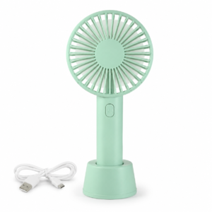 Mini Portable Rechargeable Hand Fan - USB, 3 Speed, Desktop Stand, Long Battery