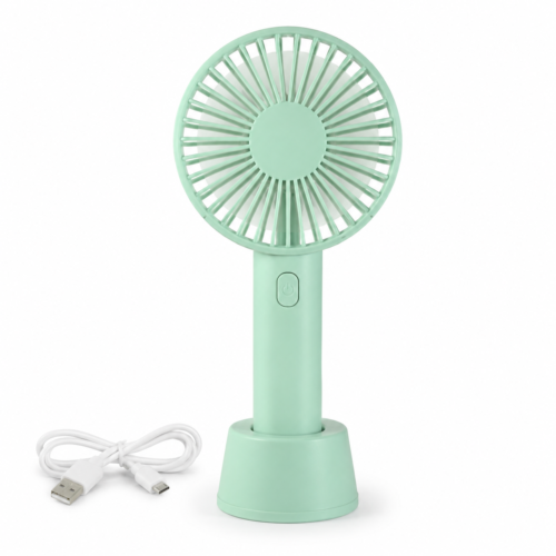 Mini Portable Rechargeable Hand Fan - USB, 3 Speed, Desktop Stand, Long Battery