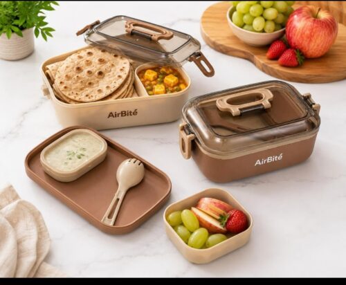 AirBité Premium Leak-Proof Lunch Box - Multi-Compartment Bento Box for Office, School & Travel