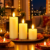 Premium Flickering LED Candle Lights - Set of 3 (Battery Operated, Safe & Smokeless)